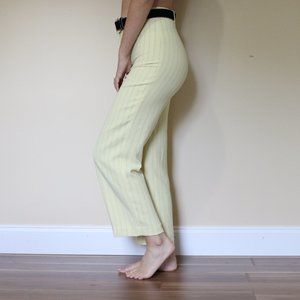 Chadwick's Silk Pastel Yellow High Waisted Trouser Pants,13